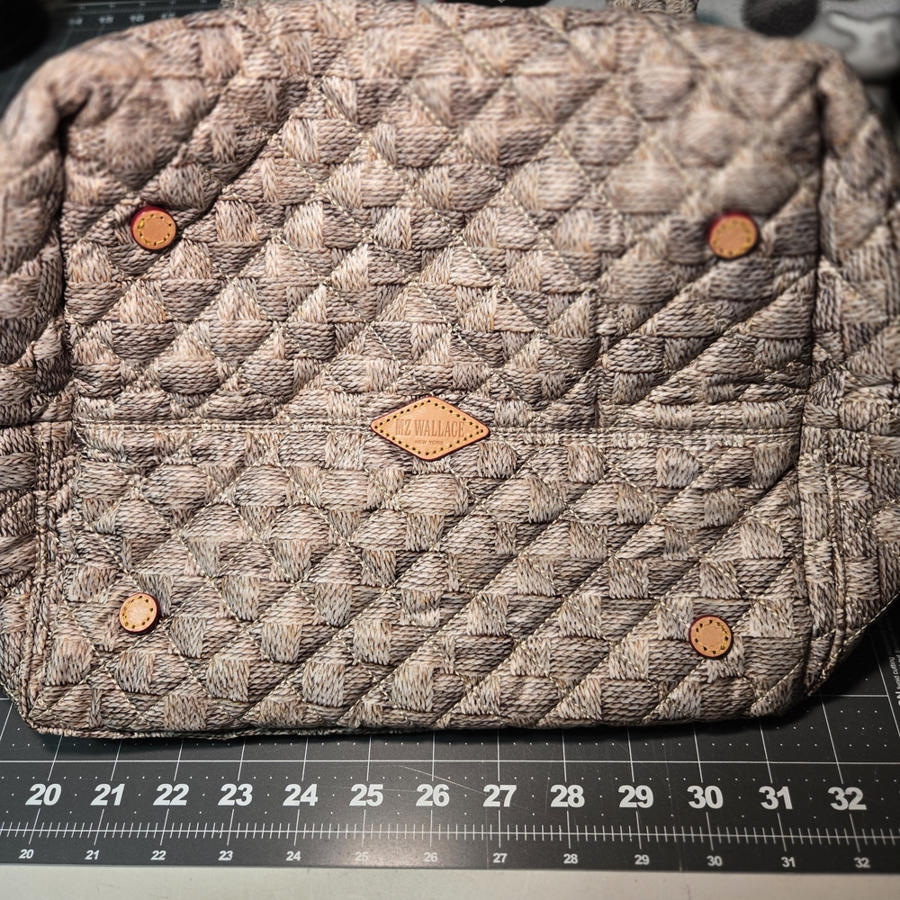 MZ Wallace NWT Designer Metro Quilted Tote Deluxe in Tan - Picture 12 of 16